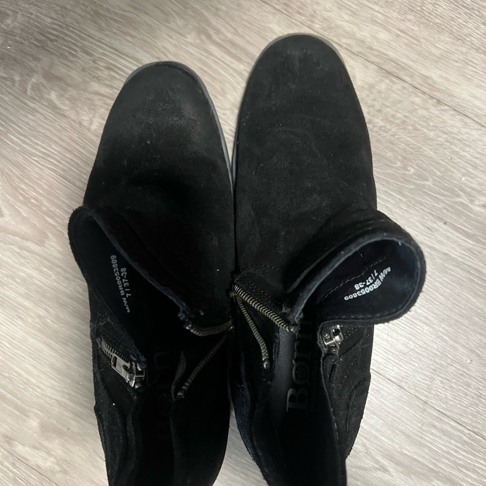 Born Black Suede Leather Ankle Boots
